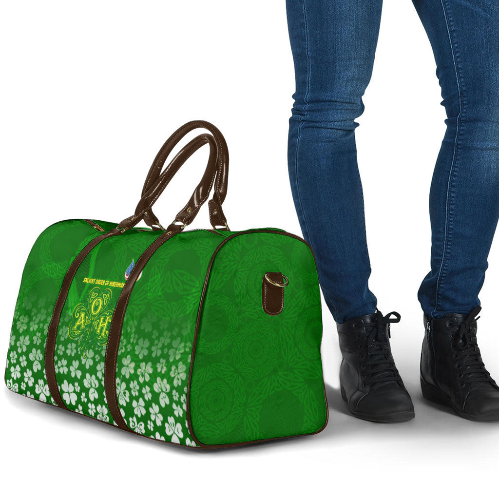 Ancient Order Of Hibernians Travel Bag Irish Celtic Knotwork - Shamrock Harp