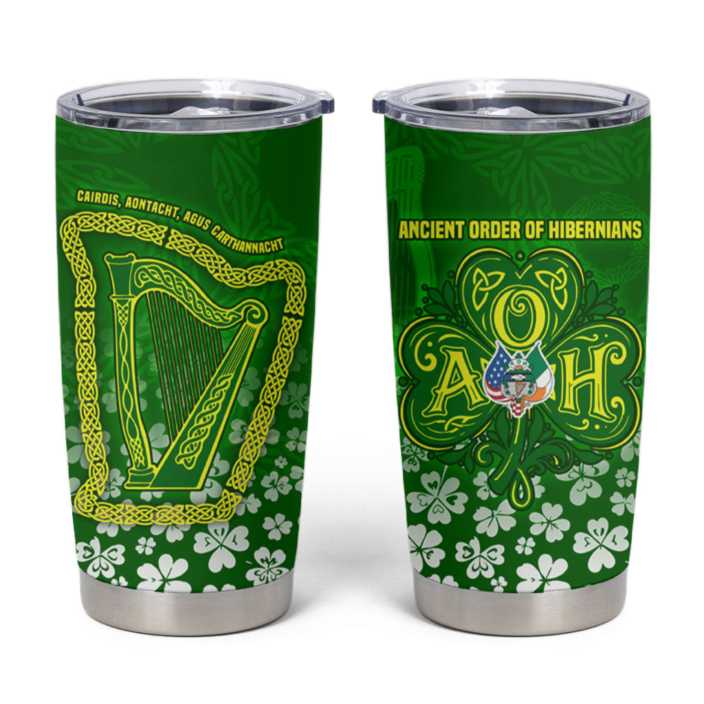 Ancient Order Of Hibernians Tumbler Cup Irish Celtic Knotwork - Shamrock Harp