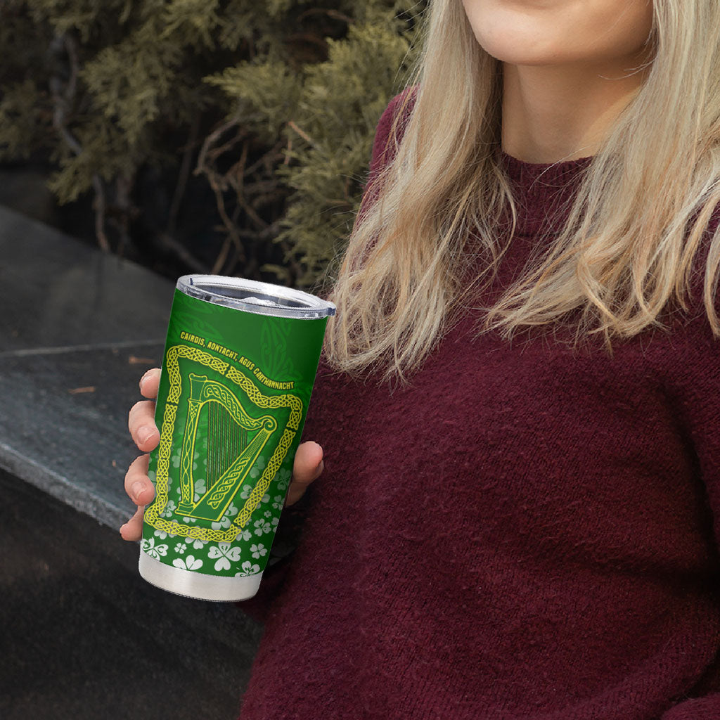 Ancient Order Of Hibernians Tumbler Cup Irish Celtic Knotwork - Shamrock Harp