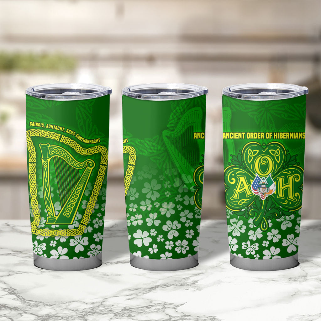 Ancient Order Of Hibernians Tumbler Cup Irish Celtic Knotwork - Shamrock Harp