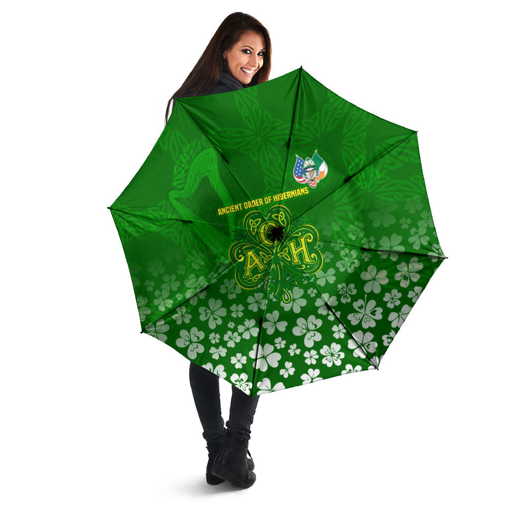 Ancient Order Of Hibernians Umbrella Irish Celtic Knotwork - Shamrock Harp