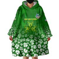 Ancient Order Of Hibernians Wearable Blanket Hoodie Irish Celtic Knotwork - Shamrock Harp