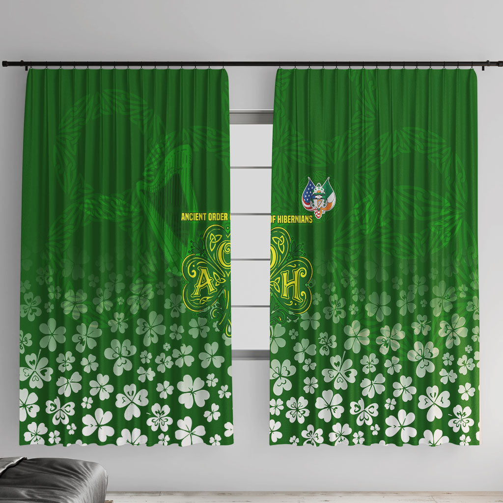 Ancient Order Of Hibernians Window Curtain Irish Celtic Knotwork - Shamrock Harp