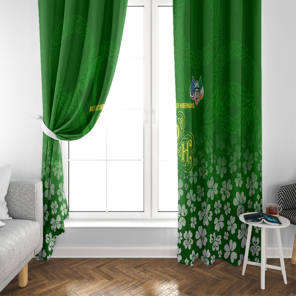 Ancient Order Of Hibernians Window Curtain Irish Celtic Knotwork - Shamrock Harp
