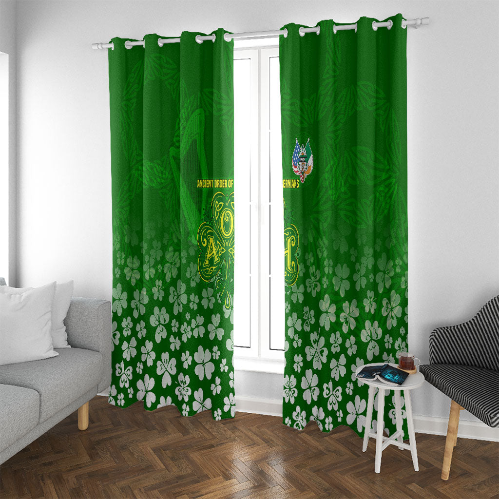 Ancient Order Of Hibernians Window Curtain Irish Celtic Knotwork - Shamrock Harp