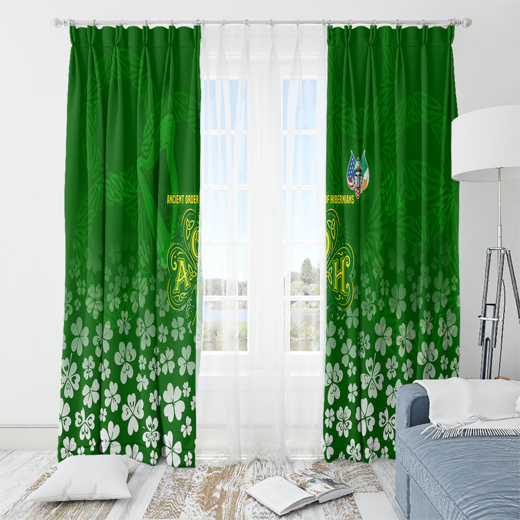 Ancient Order Of Hibernians Window Curtain Irish Celtic Knotwork - Shamrock Harp