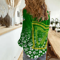 Ancient Order Of Hibernians Women Casual Shirt Irish Celtic Knotwork - Shamrock Harp