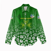 Ancient Order Of Hibernians Women Casual Shirt Irish Celtic Knotwork - Shamrock Harp