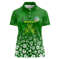 Ancient Order Of Hibernians Women Polo Shirt Irish Celtic Knotwork - Shamrock Harp