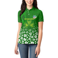 Ancient Order Of Hibernians Women Polo Shirt Irish Celtic Knotwork - Shamrock Harp