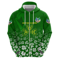 Ancient Order Of Hibernians Zip Hoodie Irish Celtic Knotwork - Shamrock Harp