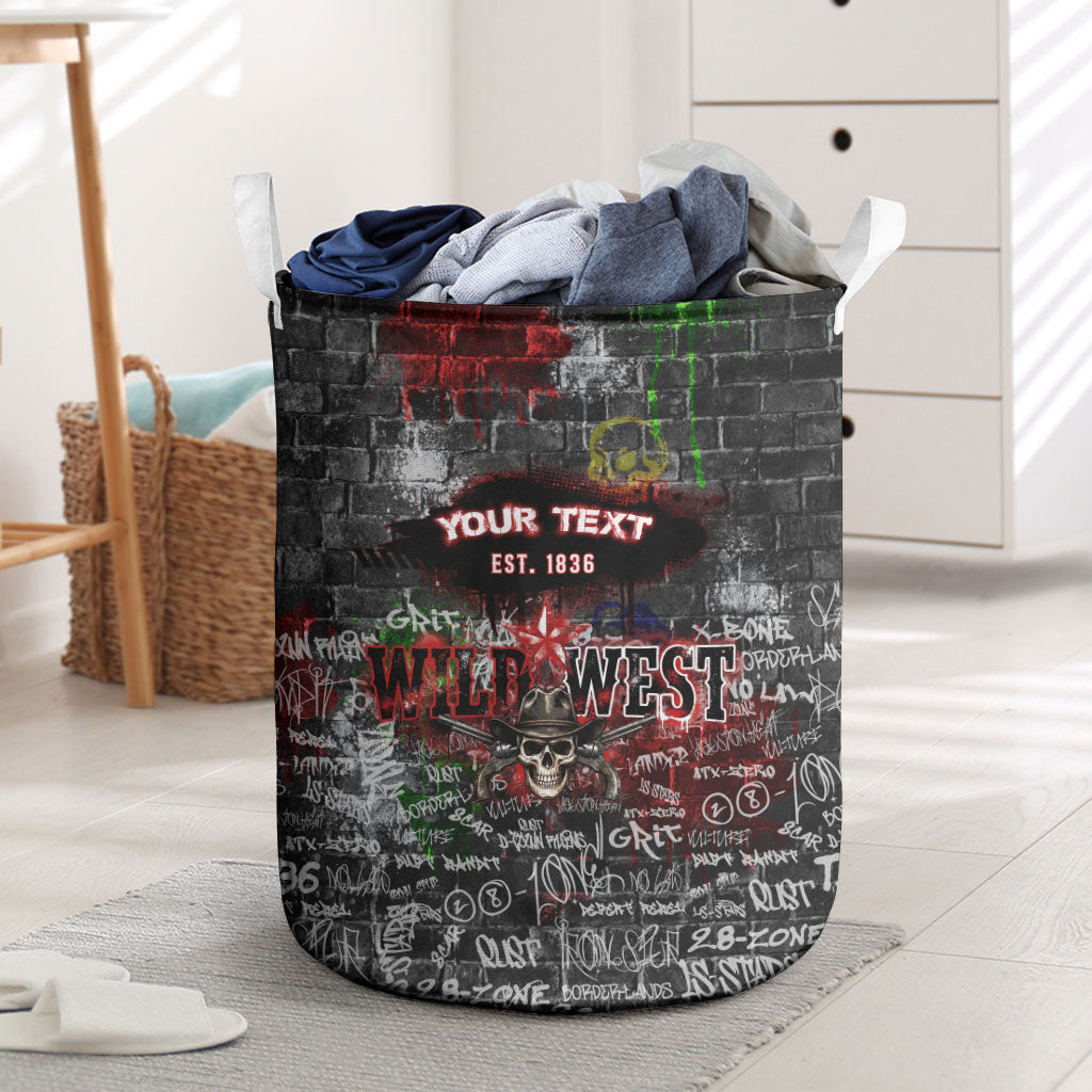 Personalized Wild West Borderlands Laundry Basket Urban Street Graffiti Art Skull Scorpion Symbols