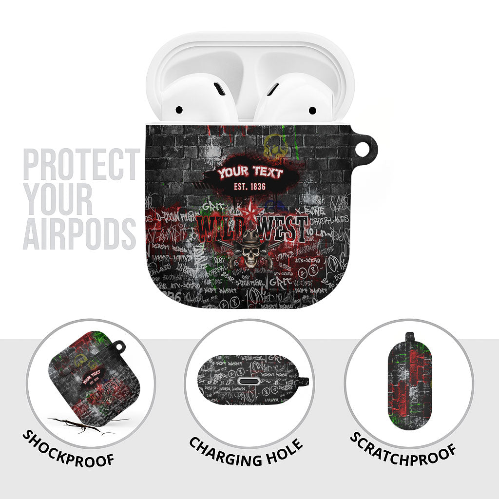 Personalized Wild West Borderlands AirPods Case Urban Street Graffiti Art Skull Scorpion Symbols