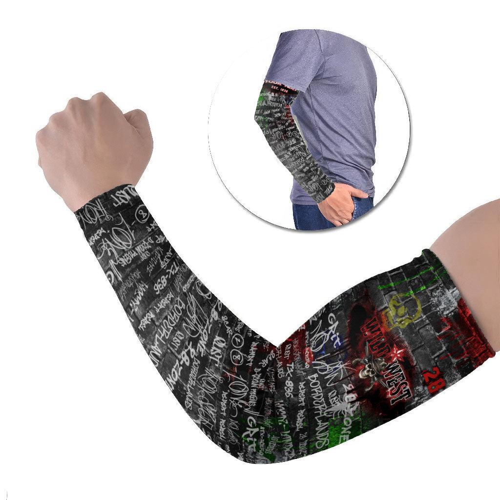 Personalized Wild West Borderlands Arm Sleeves Urban Street Graffiti Art Skull Scorpion Symbols