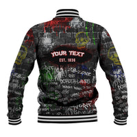 Personalized Wild West Borderlands Baseball Jacket Urban Street Graffiti Art Skull Scorpion Symbols