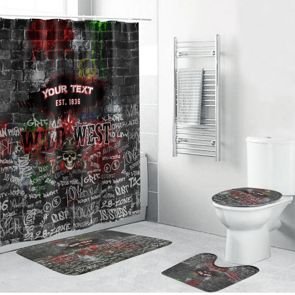 Personalized Wild West Borderlands Bathroom Set Urban Street Graffiti Art Skull Scorpion Symbols