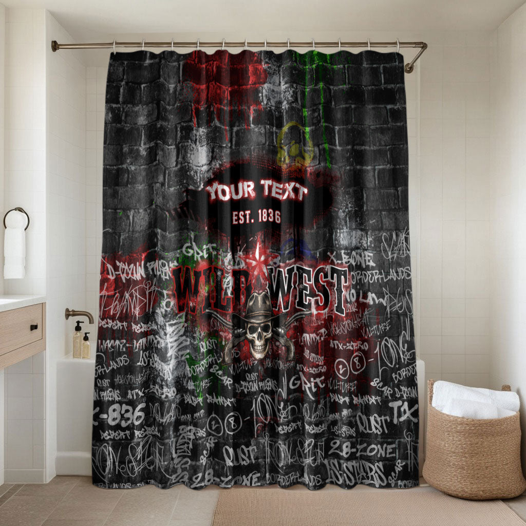 Personalized Wild West Borderlands Bathroom Set Urban Street Graffiti Art Skull Scorpion Symbols