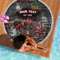 Personalized Wild West Borderlands Beach Blanket Urban Street Graffiti Art Skull Scorpion Symbols