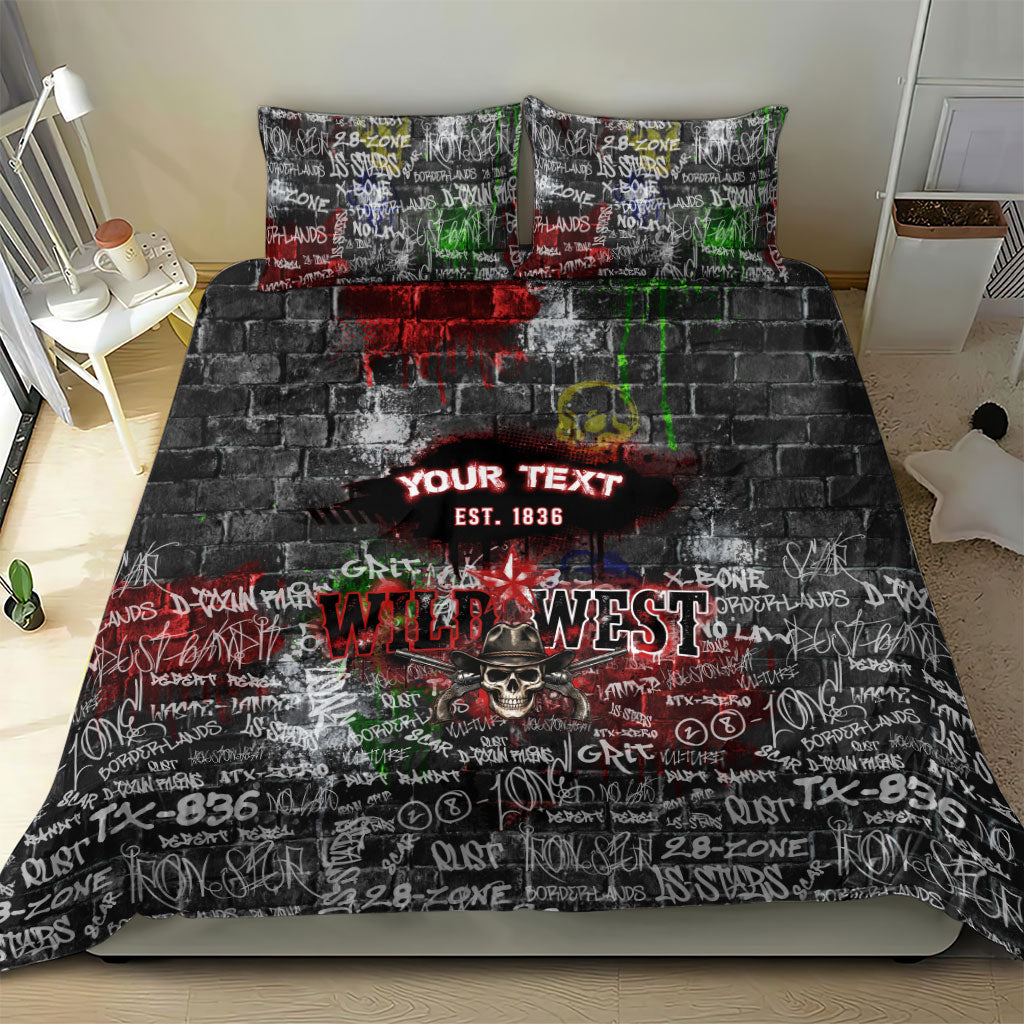 Personalized Wild West Borderlands Bedding Set Urban Street Graffiti Art Skull Scorpion Symbols