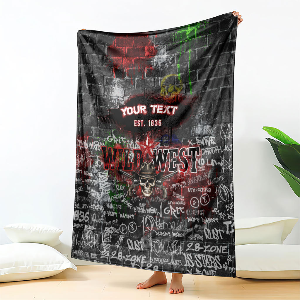Personalized Wild West Borderlands Blanket Urban Street Graffiti Art Skull Scorpion Symbols