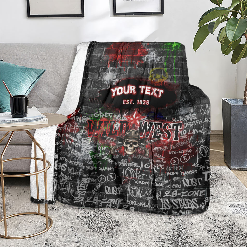 Personalized Wild West Borderlands Blanket Urban Street Graffiti Art Skull Scorpion Symbols