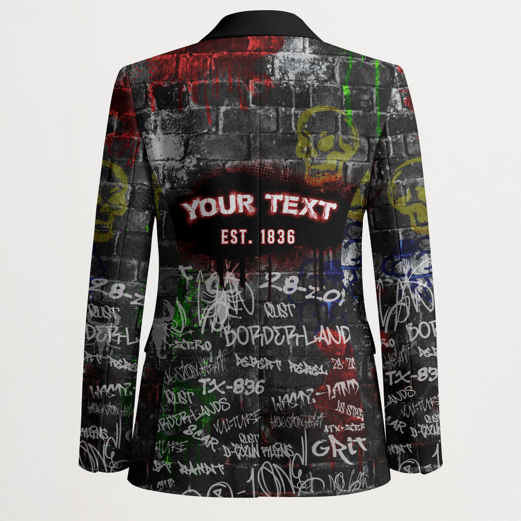 Personalized Wild West Borderlands Blazer Urban Street Graffiti Art Skull Scorpion Symbols
