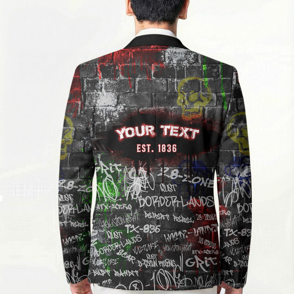 Personalized Wild West Borderlands Blazer Urban Street Graffiti Art Skull Scorpion Symbols