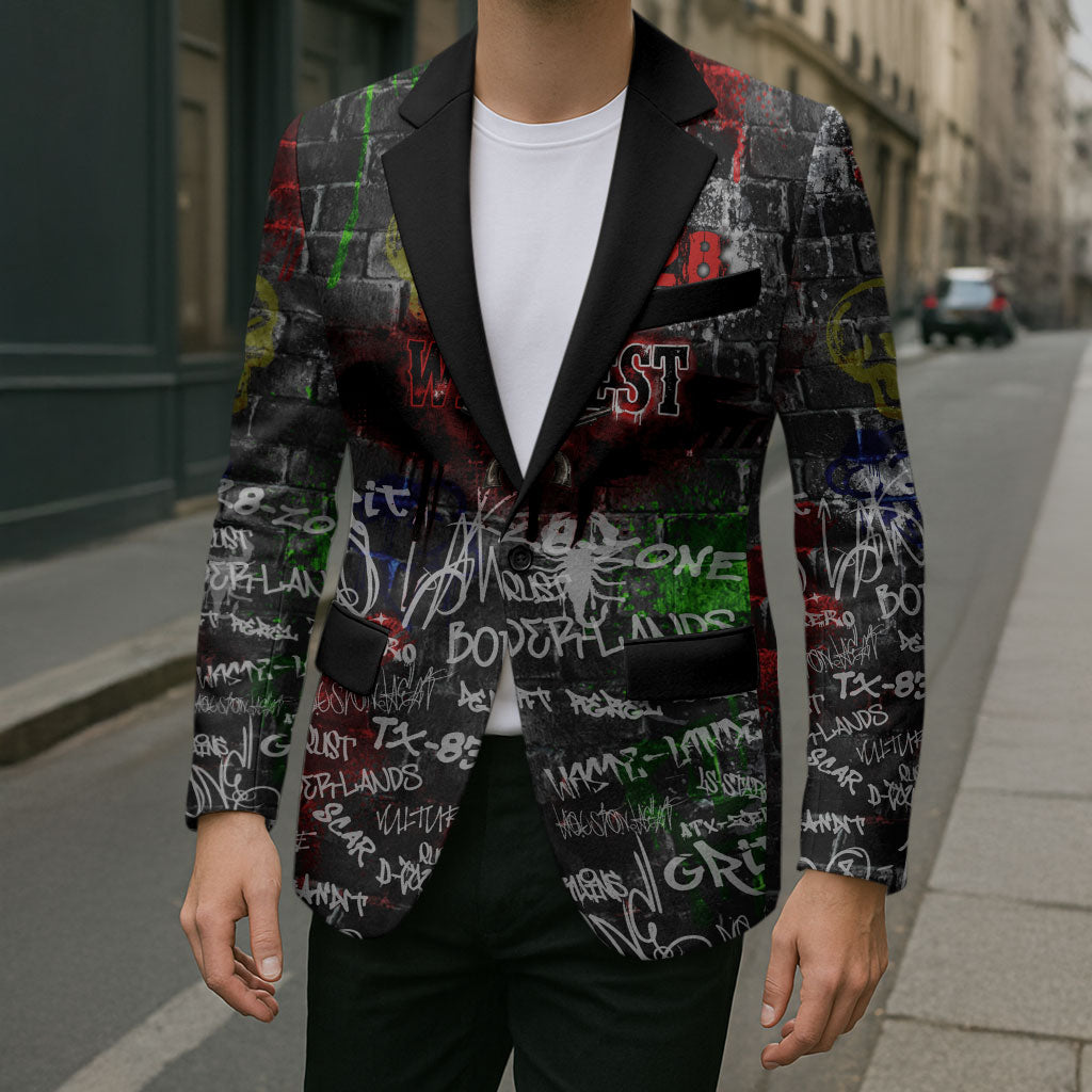 Personalized Wild West Borderlands Blazer Urban Street Graffiti Art Skull Scorpion Symbols