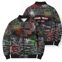Personalized Wild West Borderlands Bomber Puffer Jacket Urban Street Graffiti Art Skull Scorpion Symbols
