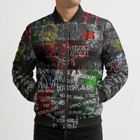 Personalized Wild West Borderlands Bomber Puffer Jacket Urban Street Graffiti Art Skull Scorpion Symbols