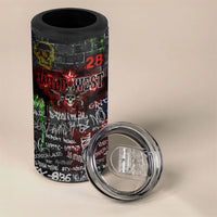 Personalized Wild West Borderlands 4 in 1 Can Cooler Tumbler Urban Street Graffiti Art Skull Scorpion Symbols