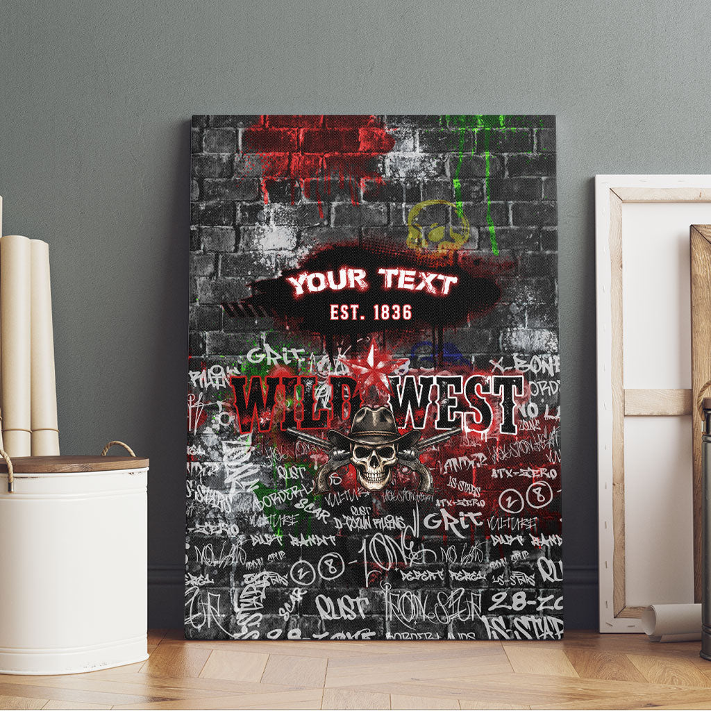 Personalized Wild West Borderlands Canvas Wall Art Urban Street Graffiti Art Skull Scorpion Symbols