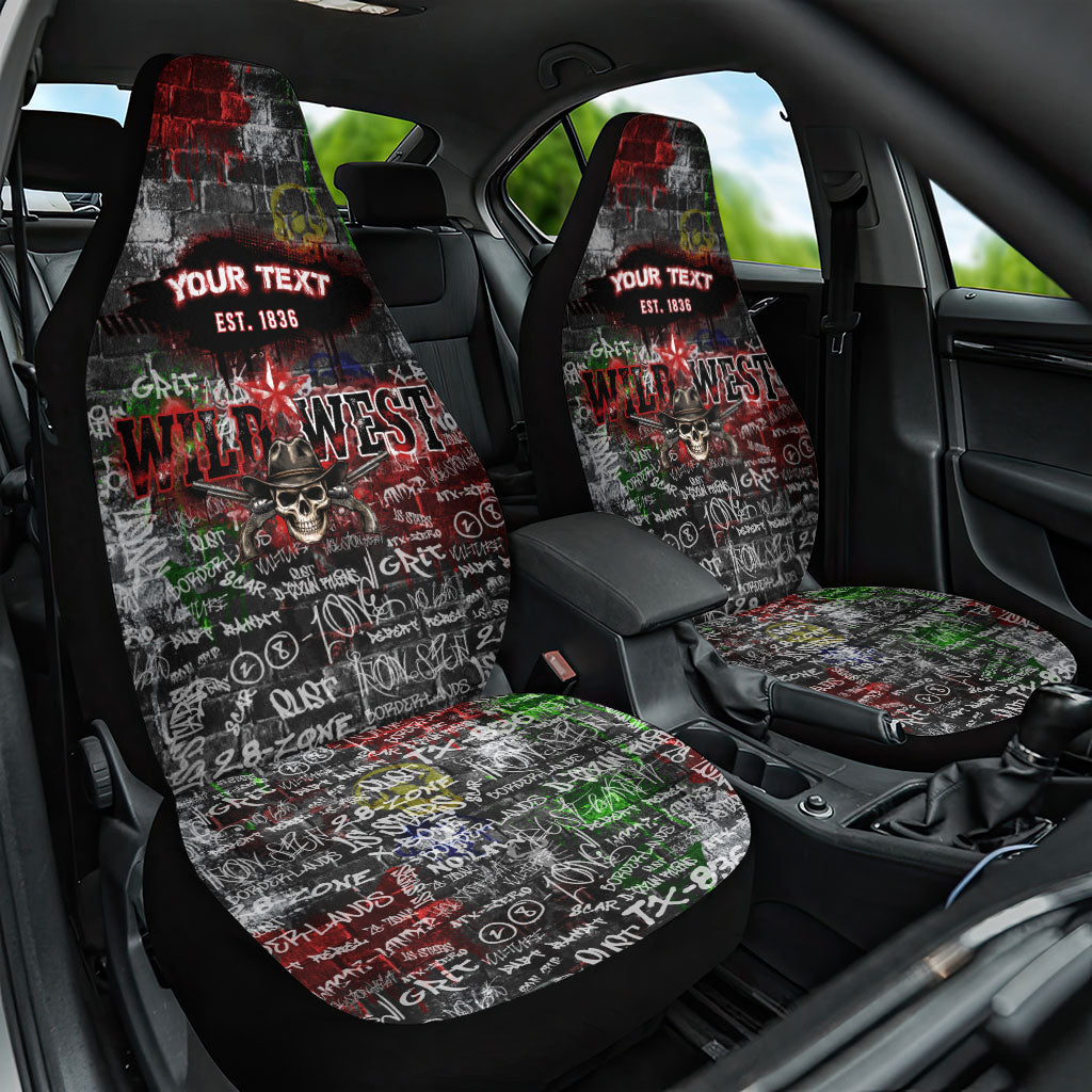 Personalized Wild West Borderlands Car Seat Cover Urban Street Graffiti Art Skull Scorpion Symbols