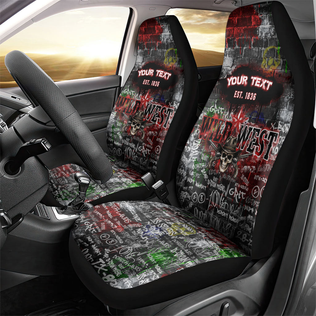 Personalized Wild West Borderlands Car Seat Cover Urban Street Graffiti Art Skull Scorpion Symbols