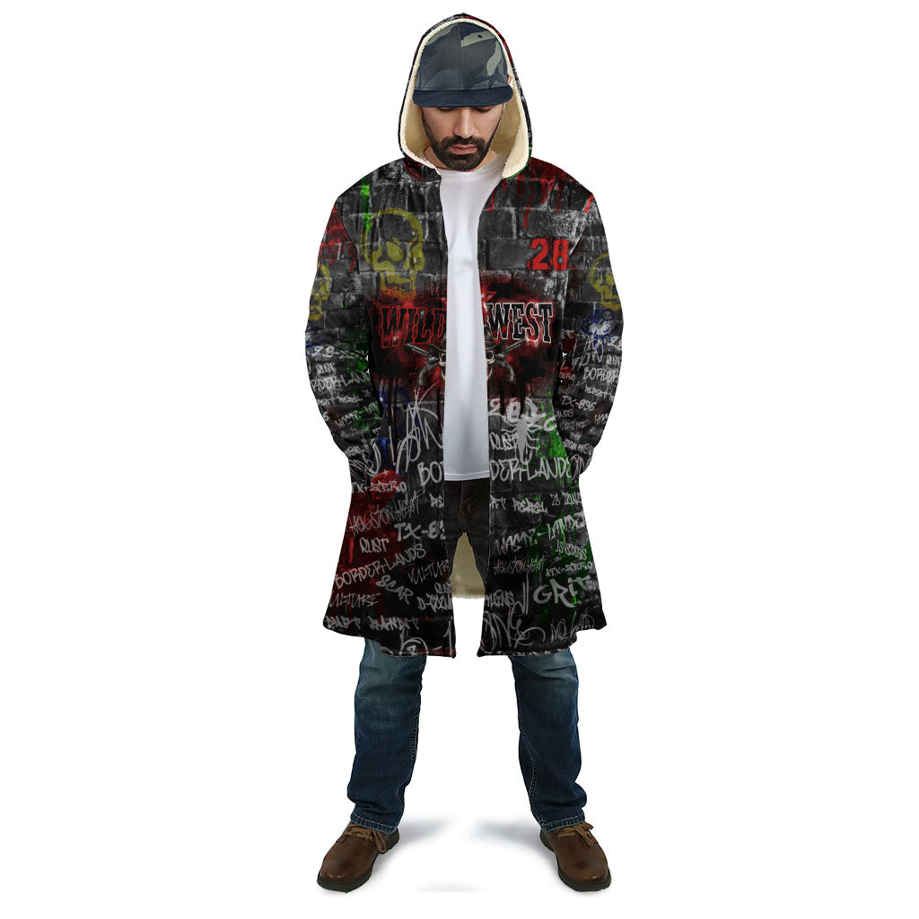 Personalized Wild West Borderlands Cloak Urban Street Graffiti Art Skull Scorpion Symbols