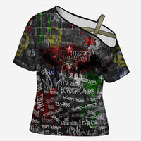 Personalized Wild West Borderlands Cross Shoulder Shirt Urban Street Graffiti Art Skull Scorpion Symbols