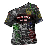 Personalized Wild West Borderlands Cross Shoulder Shirt Urban Street Graffiti Art Skull Scorpion Symbols