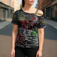 Personalized Wild West Borderlands Cross Shoulder Shirt Urban Street Graffiti Art Skull Scorpion Symbols