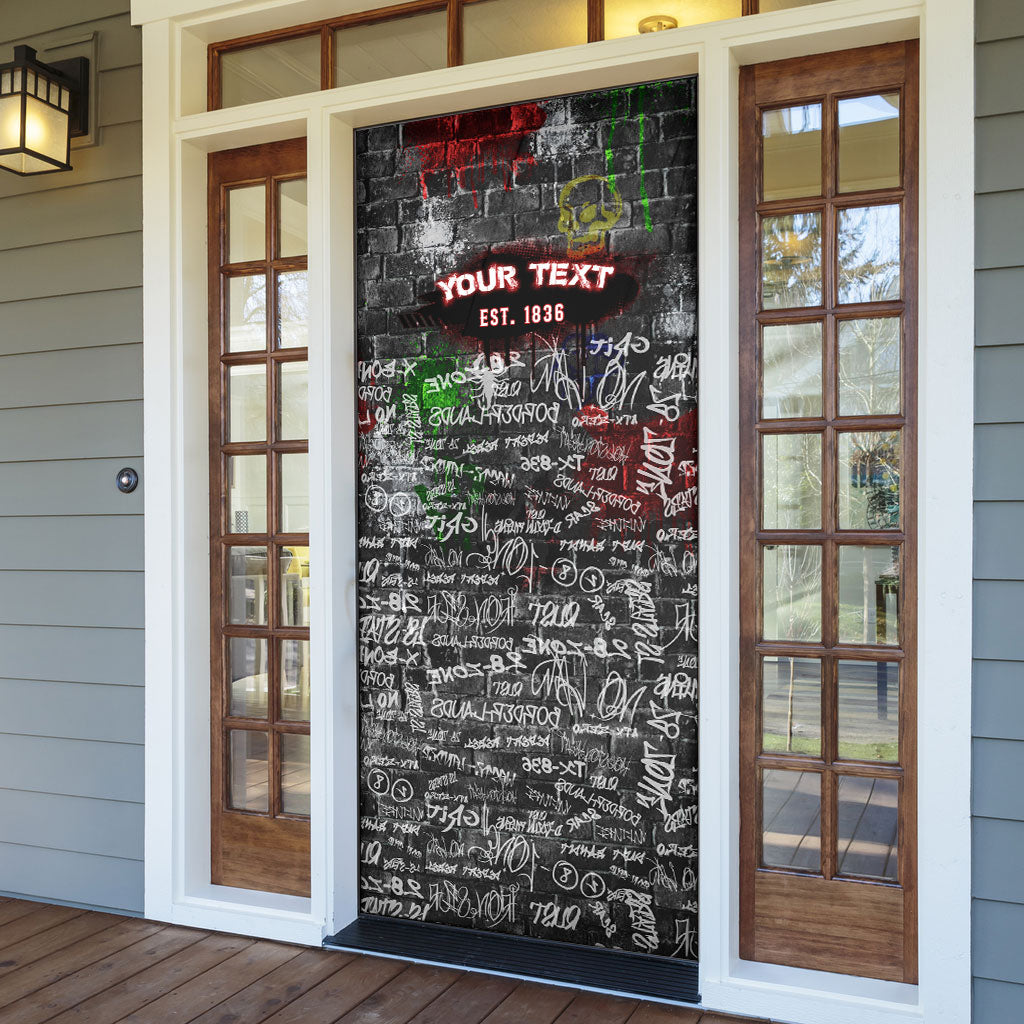 Personalized Wild West Borderlands Door Cover Urban Street Graffiti Art Skull Scorpion Symbols