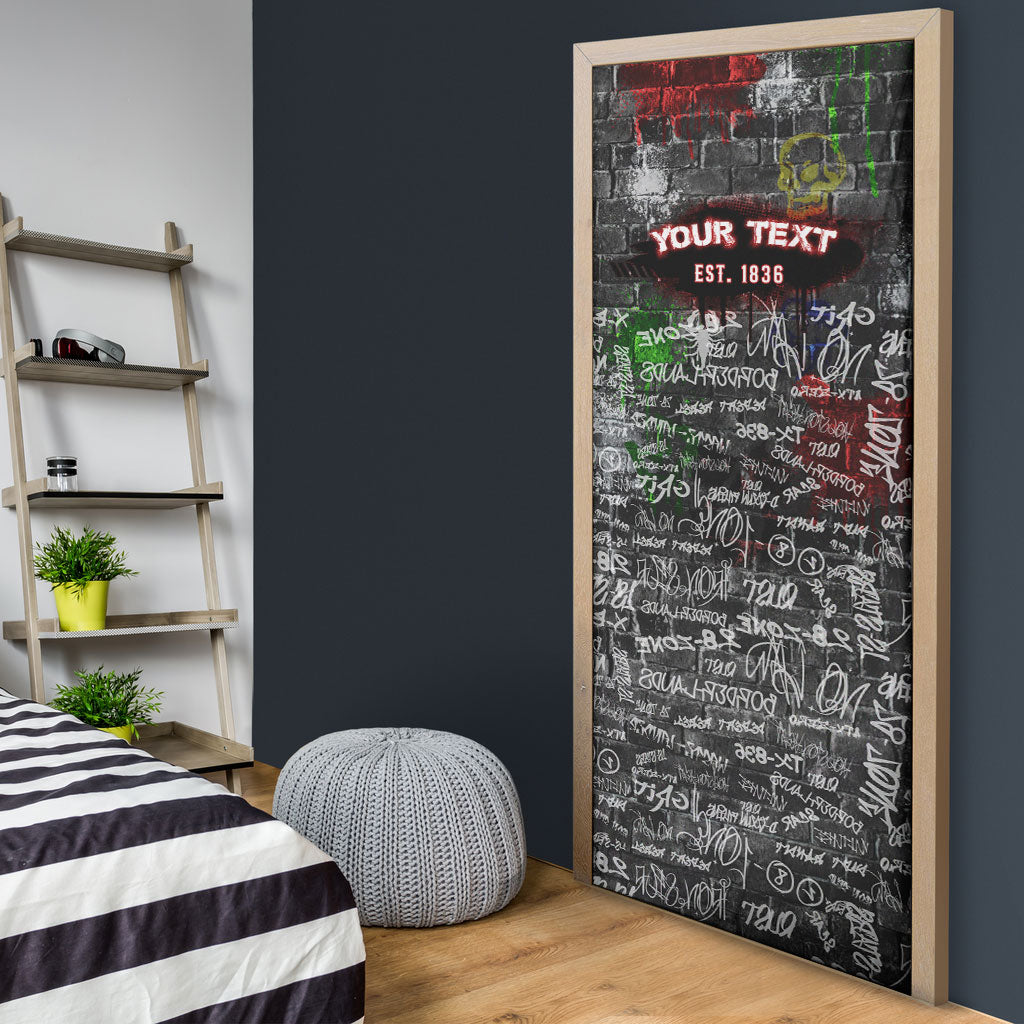 Personalized Wild West Borderlands Door Cover Urban Street Graffiti Art Skull Scorpion Symbols