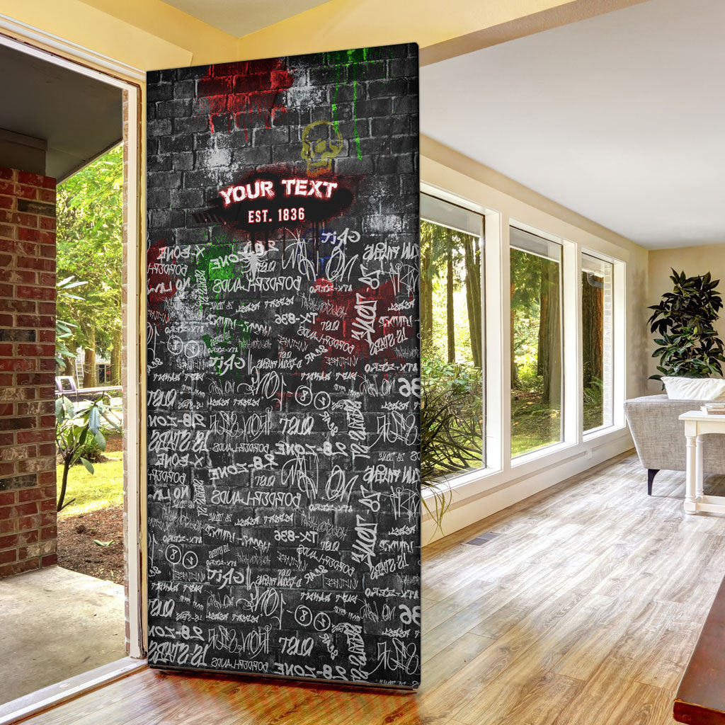 Personalized Wild West Borderlands Door Cover Urban Street Graffiti Art Skull Scorpion Symbols