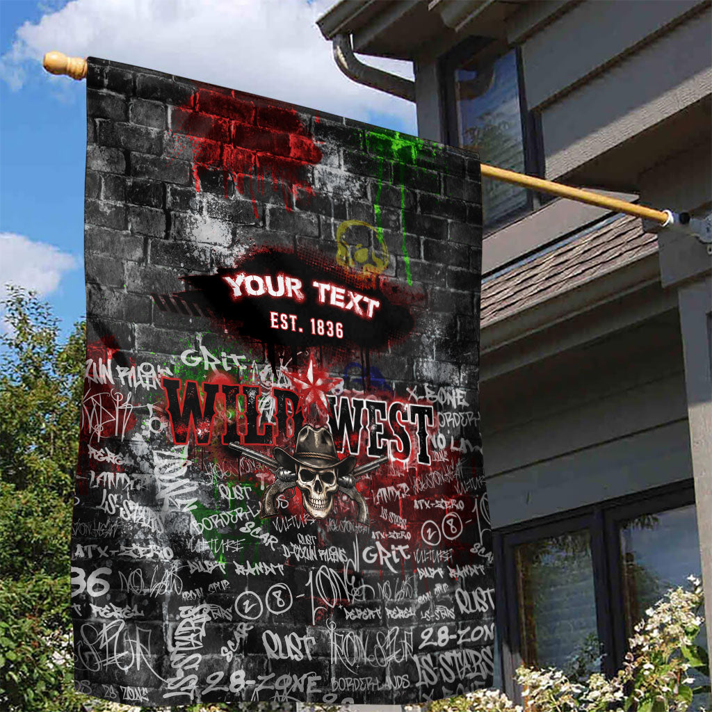 Personalized Wild West Borderlands Garden Flag Urban Street Graffiti Art Skull Scorpion Symbols