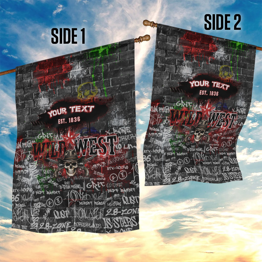 Personalized Wild West Borderlands Garden Flag Urban Street Graffiti Art Skull Scorpion Symbols