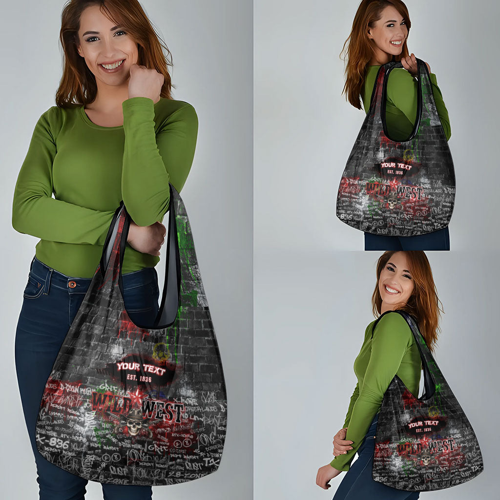 Personalized Wild West Borderlands Grocery Bag Urban Street Graffiti Art Skull Scorpion Symbols