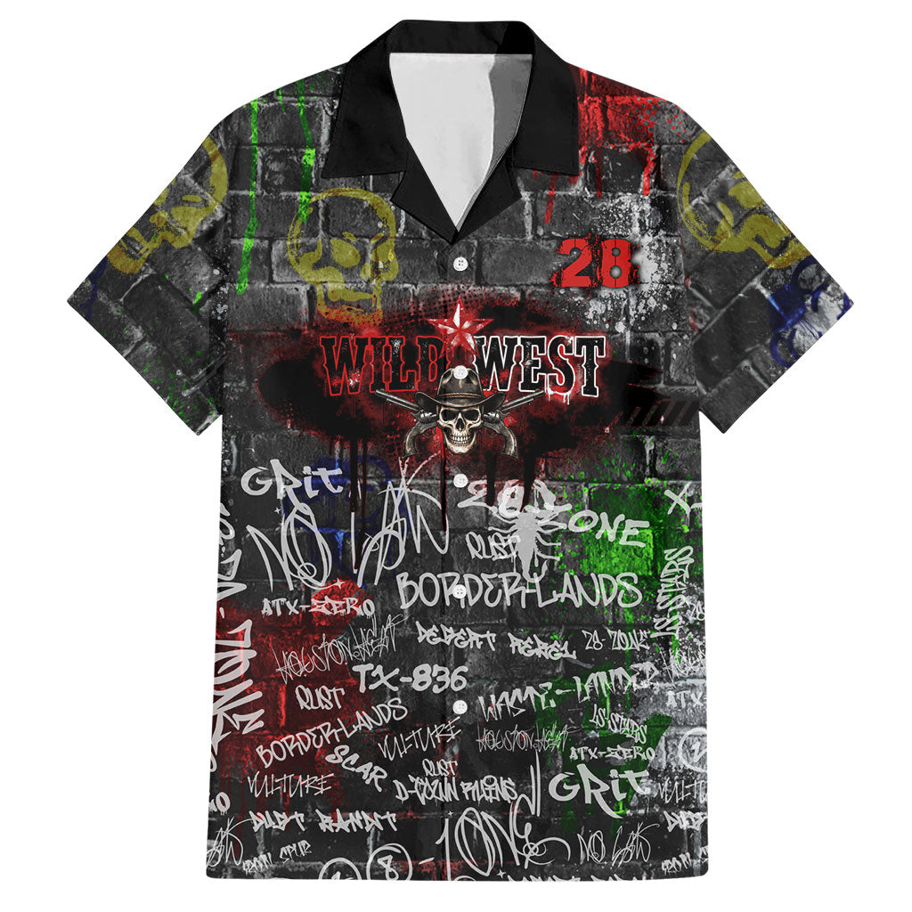 Personalized Wild West Borderlands Hawaiian Shirt Urban Street Graffiti Art Skull Scorpion Symbols