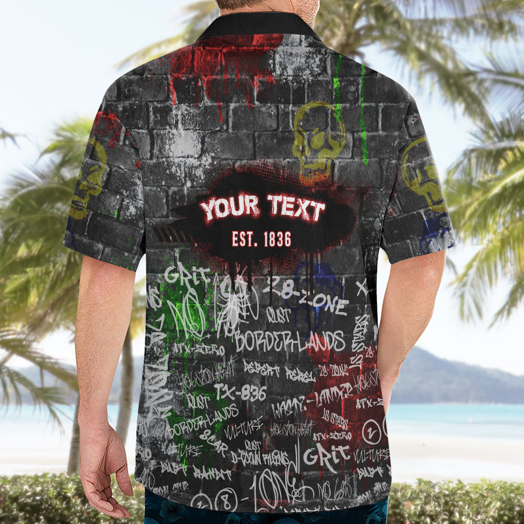 Personalized Wild West Borderlands Hawaiian Shirt Urban Street Graffiti Art Skull Scorpion Symbols