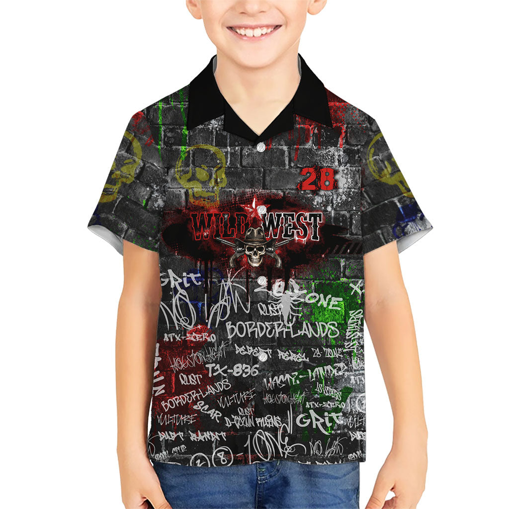 Personalized Wild West Borderlands Hawaiian Shirt Urban Street Graffiti Art Skull Scorpion Symbols