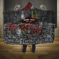 Personalized Wild West Borderlands Hooded Blanket Urban Street Graffiti Art Skull Scorpion Symbols