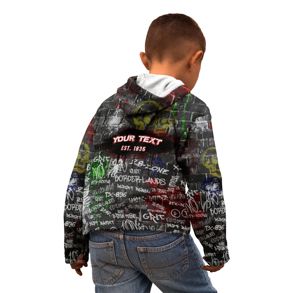 Personalized Wild West Borderlands Kid Hoodie Urban Street Graffiti Art Skull Scorpion Symbols