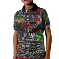 Personalized Wild West Borderlands Kid Polo Shirt Urban Street Graffiti Art Skull Scorpion Symbols
